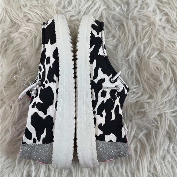 HEY DUDE Wendy Youth Cowgirl Sparkle Black & White Slip On Shoes Size 13c NEW - Picture 10 of 16